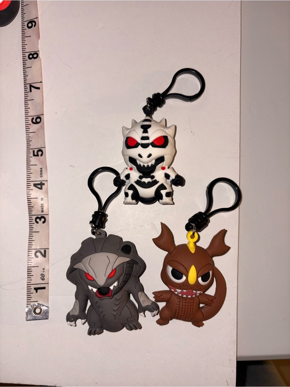 Godzilla Monogram 3D Foam Bag Clips Lot of 3 - Monster X, Gorosaurus, Baragon